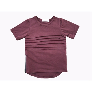 T-shirt en coton de bonne qualité pour enfants, garçons et filles, à rayures, avec fermeture éclair et ourlet arrondi, coupe longue - Product Image 3