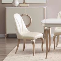 Ensemble de meubles européen classique de conception de maison villa meubles de salle à manger de luxe ensemble de table en bois massif incurvé avec dessus en marbre