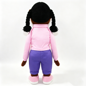 Marioneta de mano personalizada con boca móvil, marioneta de mano de peluche humana, marioneta de mano de niña negra, marioneta de mano de ventrilocuidador - Product Image 5