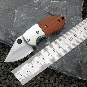 Cuchillo Multifuncional EDC para Exteriores HL 3CR13 con Hoja de Acero Inoxidable y Mango de Madera, Mini Cuchillo de Bolsillo EDC para Exteriores - Product Image 2