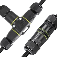 Nueva Caja de Conexiones Eléctrica Impermeable IP68 de Cobre, 3P, Macho/Hembra, Carcasa de PVC, Conector de Cableado Eléctrico de 3 Vías para Exteriores