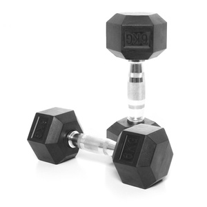 Manubrio con Peso Fisso da 6kg con Estremità Nere per Sport, Rivestito in Gomma con Nucleo in Ferro Esagonale Anti-Rotolamento - Product Image 5