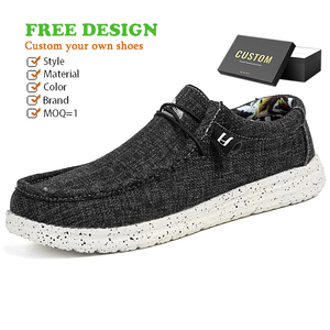 Chaussures <span class=keywords><strong>bateau</strong></span> originales personnalisées, mocassins tendance en toile à enfiler style de marche, chaussures décontractées personnalisées - Product Image 2