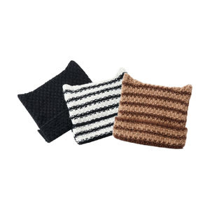 Gorro <span class=keywords><strong>de</strong></span> punto para mujer, gorro cálido <span class=keywords><strong>de</strong></span> invierno <span class=keywords><strong>a</strong></span> rayas con pequeño cuerno <span class=keywords><strong>de</strong></span> Diablo, gorro grueso <span class=keywords><strong>de</strong></span> ganchillo con orejas - Product Image 6