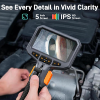 Endoscope articulé ANCEL MS50 avec écran IPS 5 pouces, 1080P, double objectif, 210° °   Sonde d'inspection de moteur automobile avec étanchéité IP67