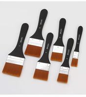Vente en gros Pinceau de peinture plat en nylon souple large Pinceaux muraux de tailles assorties