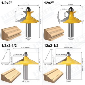 <span class=keywords><strong>Fraise</strong></span> à rainurer <span class=keywords><strong>demi</strong></span>-ronde pour coin de table en bois, queue de 12 mm (1/2 pouce), avec échelle de profondeur, pour fraisage CNC - Product Image 2