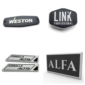 Tùy Chỉnh Thương Hiệu Cổ Điển Logo Kim Loại Logo Cổ Điển Kết Thúc Hai Vít Mặt Sau - Product Image 6