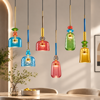 Luminaire suspendu en verre coloré nordique, lampe suspendue artistique moderne, lustre en verre personnalisé pour la salle à manger, décoration de salon