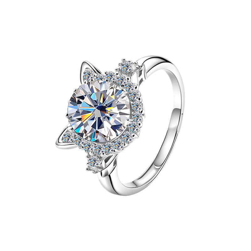 S925 sterling silver +2 carat white Moissanite