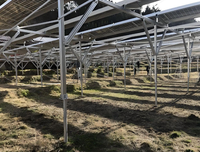 Kit de montage au sol pour panneaux solaires personnalisables, support de module photovoltaïque encadré, structure de montage en aluminium installée au sol