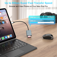 Adaptador de memoria de alta velocidad con ranura dual, tarjeta SD para cámara de seguimiento, para iPhone 15/16 Pro, iPad, libro, portátil, Android, externo, tipo C, 2 unidades