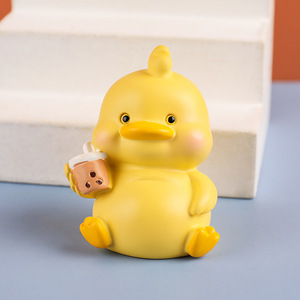 Figuras Personalizadas de Resina, Adornos Creativos para el Hogar y el Automóvil, Lindas Figuras Coleccionables de Pato Amarillo <span class=keywords><strong>MOMO</strong></span>, Estatuas de Animales - Product Image 3