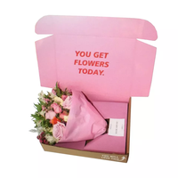 Vente en gros de boîte-cadeau d'emballage personnalisé je t'aime magasin de fleurs boîtes d'emballage d'expédition en papier de luxe fleur de rose boîte d'expédition