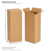Boîte d'expédition haute en carton ondulé kraft sur mesure, emballage multi-tailles pour produits longs, export et stockage
