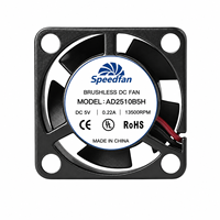 Ventilador de Refrigeración Mini DC Speedfan 2510 25x25x10mm, Ventilador sin Escobillas de Alta Velocidad de 12V para Proyector, Máquina de Grabado Láser