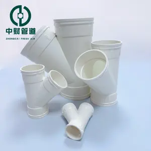 Raccords de tuyauterie en PVC Zhongcai personnalisés Té diagonal de diamètre égal de tuyau de drainage Conduit d'égout Pas cher en gros 50 75 110 160