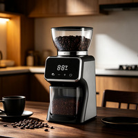 Moulin à café conique à meules coniques 180 g, grande trémie, écran tactile, pour café expresso, boulangerie, broyage en lots, sur commande