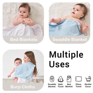 Spot goods Toallas DE CARA Juegos de toallas de baño lindas de 6 piezas Toallas de <span class=keywords><strong>unicornio</strong></span> rosa para bebé - Product Image 4