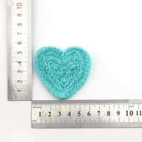 6cm Coudre sur Coeur Forme Crochet Patches Laine Coeur Applique Vêtements Sac et Accessoires De Vêtement