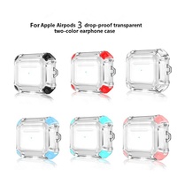 Étui transparent pour écouteurs avec porte-clés, protection anti-chute, compatible avec la charge sans fil, pour écouteurs Apple 3