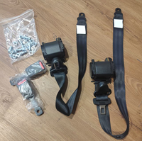 Ceintures de sécurité de haute qualité, ceinture de sécurité universelle à 3 points avec boucle rigide incurvée et câble d'avertissement, accessoires pour ceinture de voiture