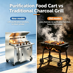 Vente directe usine – Chariot de purification d'air mobile en acier inoxydable 201 pour intérieur, idéal pour <span class=keywords><strong>les</strong></span> magasins de barbecue - Product Image 1