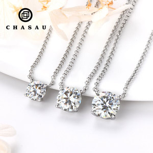 Collana con Ciondolo Solitario a Goccia in Moissanite da 1CT 2CT 3CT in Argento Originale 925 per Donna, Gioielleria di Lusso da Sposa - Product Image 1