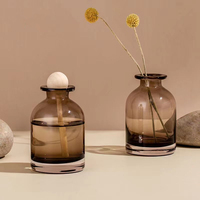 2024 luxe nouveau Design Transparent thé couleur 100ml boule de bois bâton vide verre maison parfum diffuseur bouteille liège étanchéité