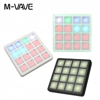 M-VAVE SMC-PAD POCKET Blanc/Vert/Noir Contrôleur de pads MIDI Bluetooth, 16 pads sensibles à la vélocité pour la création de rythmes