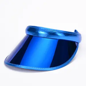 Venta al por mayor Plain Laser PVC Plastic hair Hoop UV Protection Sun Visor Cap