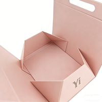 Boîtes d'emballage en papier rigide magnétique pliables avec logo personnalisé, pelliculage mat, avec poignée pour l'expédition et l'emballage de cosmétiques