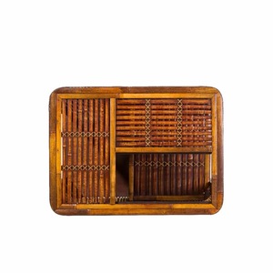 Bamboo Tea Cabinet With Induction Cooker Multi Compartment Storage On Wheels For Tea Set Display And Kitchen Use - Product Image 2