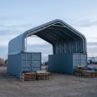 UV Dayanımlı Galvanizli A-Çerçeveli Nakliye Konteyneri Depolama Çadırı (610g PVC) Acil Yardım Malzemeleri Depolaması İçin