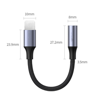 Adaptador de Audio de iluminación de 12cm y 3,5mm, DAC, decodificación Digital, cable de conexión para auriculares, convertidor de Audio y vídeo para teléfonos móviles