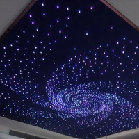 Venta al por mayor decoración interior moderna falsa 3D techo diseños panel acústico estrella de fibra óptica