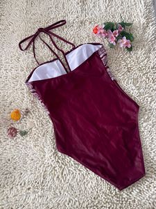 Traje de Baño Entero Personalizado para Mujer, Sexy, con Cuello Halter, Estampado Retro, Escote en V Profundo y Control de Abdomen - Product Image 6