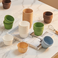 Vasos de Papel para Hornear con Borde Enrollado, Resistentes a la Grasa, Impresión Personalizada, Aptos para Microondas, Antiadherentes, para Muffins y Cupcakes, al por Mayor