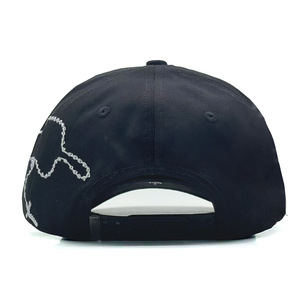 Chất Lượng Cao Thời Trang Cổ Điển Thêu Mũ Da Lộn Tùy Chỉnh Rhinestone Biểu Tượng 5 Bảng Điều Chỉnh Cong vành Thể Thao Gorras Mũ Bóng Chày - Product Image 4