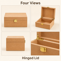 Boîte de rangement en bois de hêtre avec couvercle à charnière et fermoir métallique pour chambre, bureau, cadeaux d'entreprise et emballages cadeaux
