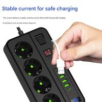 Prise multifonctionnelle Norme européenne Prise de mise hors tension intelligente 4 prises USB