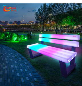 Modern LED Garden Chair Remote Control Color Changing Outdoor <strong>Bench</strong> with Fireproof <strong>Plastic</strong> for Patio Pool Restaurant - Product Image 2