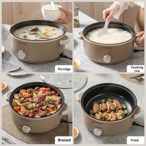 Casserole <span class=keywords><strong>électrique</strong></span> multifonctionnelle 3L 800W 220V avec cuve intérieure antiadhésive, cuiseur vapeur <span class=keywords><strong>électrique</strong></span> double couche pour la maison, logo personnalisé - Product Image 6