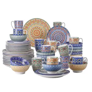 Decal Printing 16 Pcs Ceramic Dinner Set Round Shape Dinnerware Porcelain Tableware