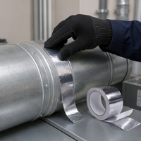 Ruban adhésif en aluminium et polyéthylène renforcé, ignifuge et imperméable, adhésif résistant aux solvants pour températures extrêmes, réfrigérateur, CVC