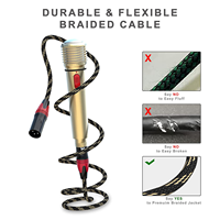 Cable de Micrófono XLR Profesional, Cable de Audio Balanceado con Doble Blindaje, Conectores Codificados por Colores para Uso en Altavoces de Sonido en Vivo