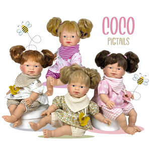Personnalisé de 21 cm à 45 cm Munecas Coco Pigtails 6Ud Custom Crochet Doll House For Kids Fabricant - Product Image 1