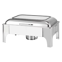 Edelstahl-Buffetwärmer mit Sichtdeckel, Alkohol- und Elektroheizung, Rauchfrei für Hotel, Restaurant, Frühstück und Catering