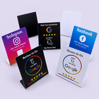 Tarjeta NFC programable, impermeable, de PVC y acrílico, con chip RFID de 13.56mhz, para menú de redes sociales y reseñas de Google, con soporte.