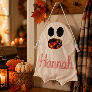 Borsa Personalizzata per Dolcetti di <span class=keywords><strong>Halloween</strong></span>, Borsa per Caramelle per Bambini, Cesto Regalo Fantasma 'Boo' - Product Image 4